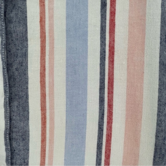 Anthropologie Maeve Chatham Pastel Striped Linen Blend Button Down Shirt   Sz XS - Picture 14 of 14
